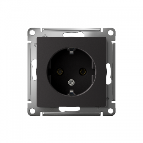 Механизм розетки 1-м СП Atlas Design с заземл. 16А карбон SchE ATN001043 ATN001043