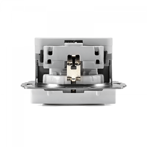 Розетка 1-м СП AtlasDesign 16А IP20 с 2-мя заряд. устройствами USB тип A+A 5В/2.4А 2х5В/1.2А механизм бел. SE ATN000130 ATN000130