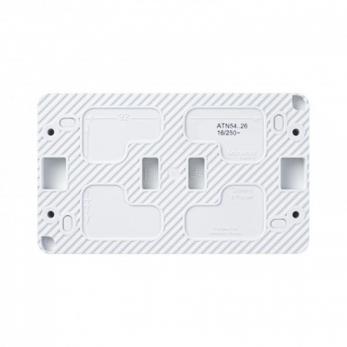 Розетка 2-м ОП AtlasDesign Profi54 16А IP54 250В с заземл. защ. шторки бел. SE ATN540126 ATN540126