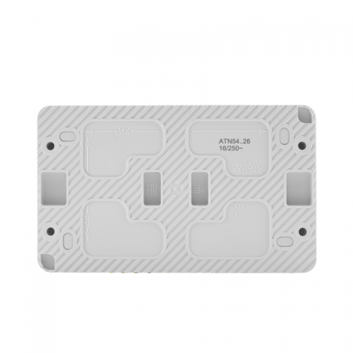 Розетка 2-м ОП AtlasDesign Profi54 16А IP54 250В с заземл. защ. шторки бел. SE ATN540126 ATN540126