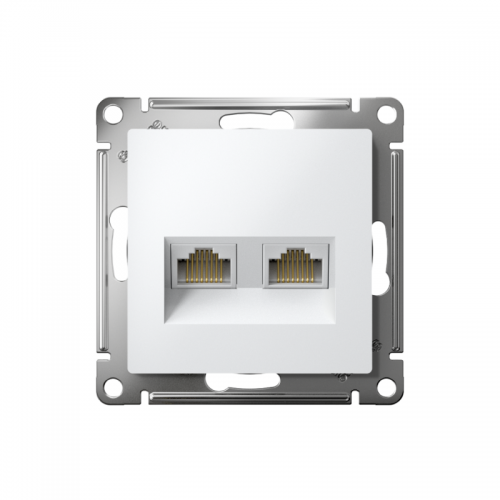 Розетка компьютерная 2-м AtlasDesign RJ45 кат.6A механизм бел. SE ATN000188 ATN000188