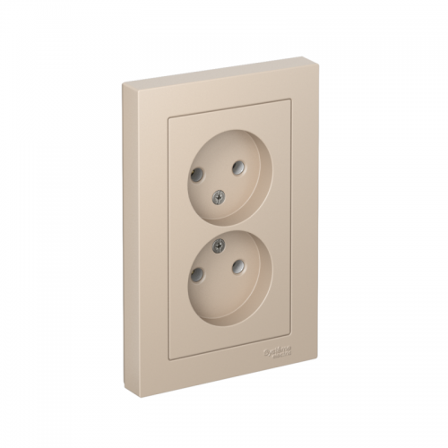 Розетка 2-м. AtlasDesign 16А без заземл. в сборе песочн. SE ATN001220 ATN001220