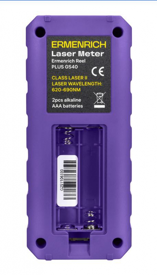 Рулетка лазерная Reel PLUS GS40 фиолет. Ermenrich 86257 86257