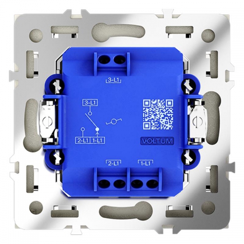 Переключатель проходной 1-кл. СП S70 10А механизм сталь Voltum VLS010305 VLS010305