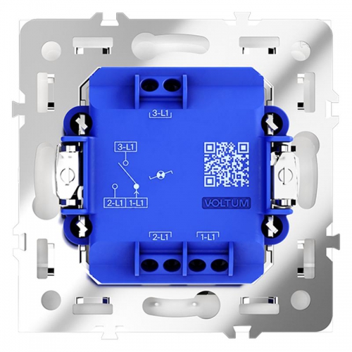 Переключатель проходной 1-кл. СП S70 10А с подсветкой механизм бел. глянцевый Voltum VLS010401 VLS010401