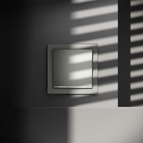 Переключатель проходной 1-кл. СП S70 10А с подсветкой механизм сталь Voltum VLS010405 VLS010405