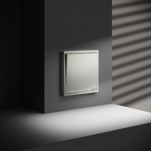 Переключатель проходной 1-кл. СП S70 10А с подсветкой механизм сталь Voltum VLS010405 VLS010405