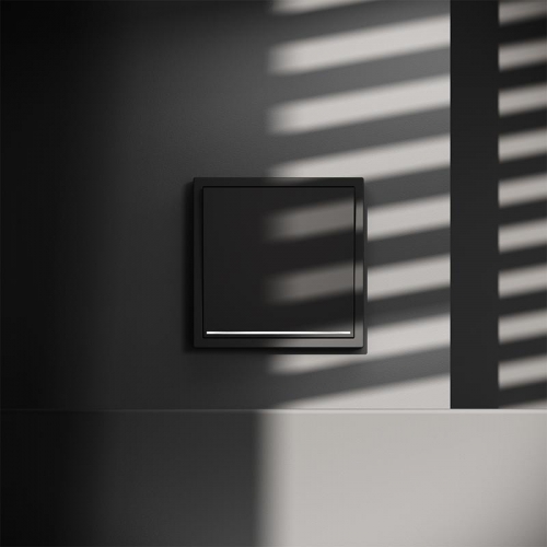 Переключатель проходной 1-кл. СП S70 10А с подсветкой механизм черн. матов. Voltum VLS010408 VLS010408