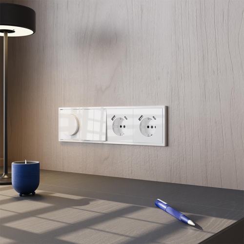 Выключатель 2-кл. СП S70 10А механизм бел. глянцевый Voltum VLS020101 VLS020101