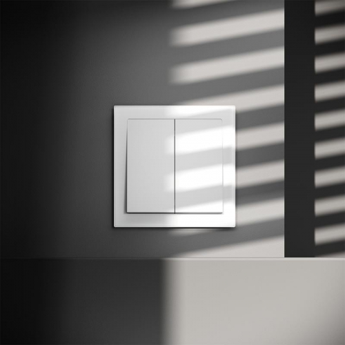 Выключатель 2-кл. СП S70 10А механизм бел. матов. Voltum VLS020102 VLS020102