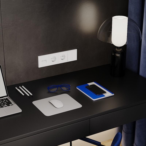 Выключатель 2-кл. СП S70 10А механизм бел. матов. Voltum VLS020102 VLS020102