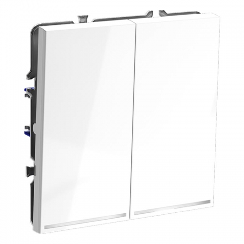 Выключатель 2-кл. СП S70 10А с подсветкой механизм бел. глянцевый Voltum VLS020201 VLS020201