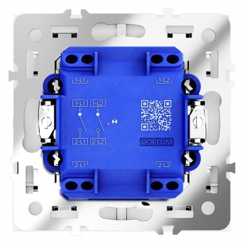 Выключатель 2-кл. СП S70 10А с подсветкой механизм бел. матов. Voltum VLS020202 VLS020202