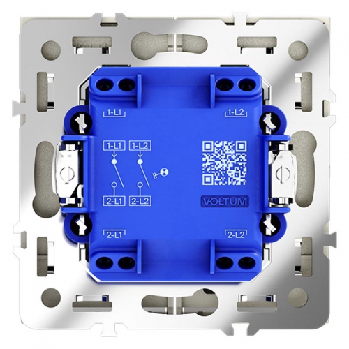 Выключатель 2-кл. СП S70 10А с подсветкой механизм сталь Voltum VLS020205 VLS020205