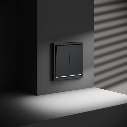 Выключатель 2-кл. СП S70 10А с подсветкой механизм графит Voltum VLS020207 VLS020207