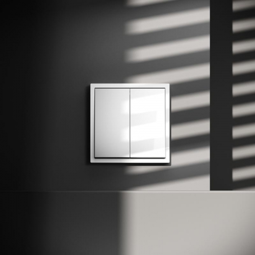 Переключатель проходной 2-кл. СП S70 10А механизм бел. глянцевый Voltum VLS020301 VLS020301