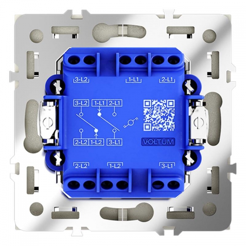 Переключатель проходной 2-кл. СП S70 10А механизм сталь Voltum VLS020305 VLS020305