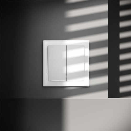 Переключатель проходной 2-кл. СП S70 10А с подсветкой механизм бел. матов. Voltum VLS020402 VLS020402