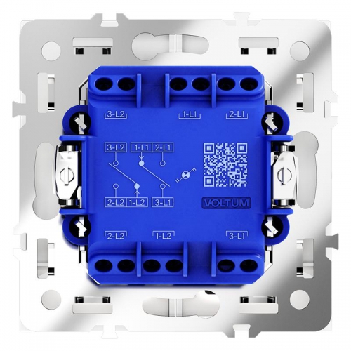 Переключатель проходной 2-кл. СП S70 10А с подсветкой механизм бел. матов. Voltum VLS020402 VLS020402