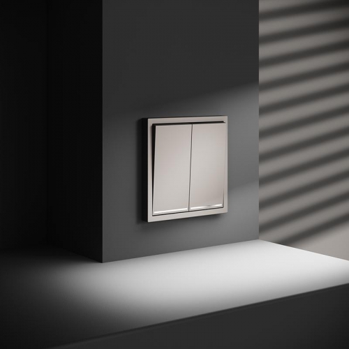 Переключатель проходной 2-кл. СП S70 10А с подсветкой механизм кашемир Voltum VLS020403 VLS020403