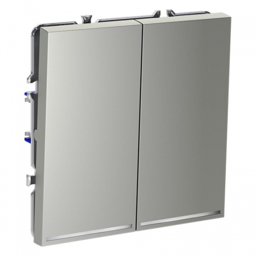 Переключатель проходной 2-кл. СП S70 10А с подсветкой механизм сталь Voltum VLS020405 VLS020405