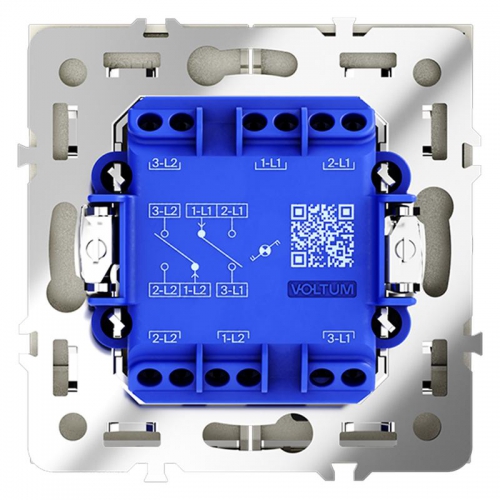 Переключатель проходной 2-кл. СП S70 10А с подсветкой механизм сталь Voltum VLS020405 VLS020405