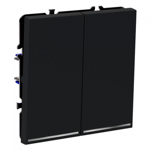 Переключатель проходной 2-кл. СП S70 10А с подсветкой механизм графит Voltum VLS020407 VLS020407