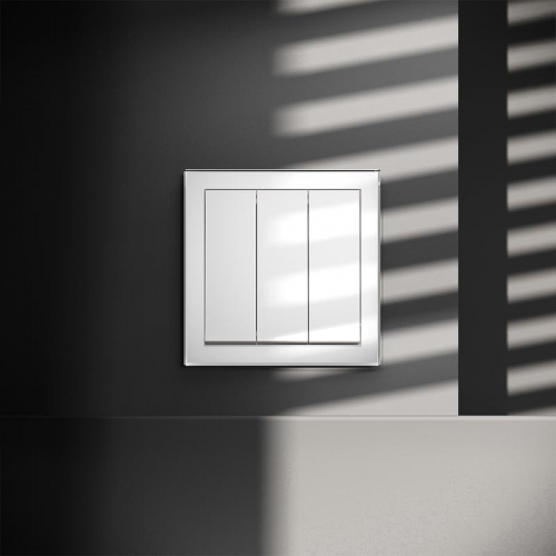 Выключатель 3-кл. СП S70 10А механизм бел. глянцевый Voltum VLS030101 VLS030101