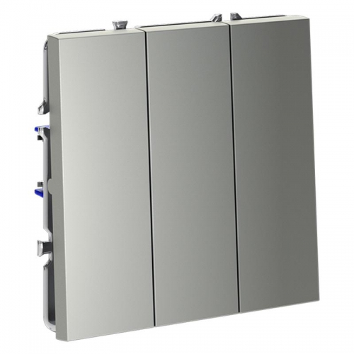 Выключатель 3-кл. СП S70 10А механизм сталь Voltum VLS030105 VLS030105