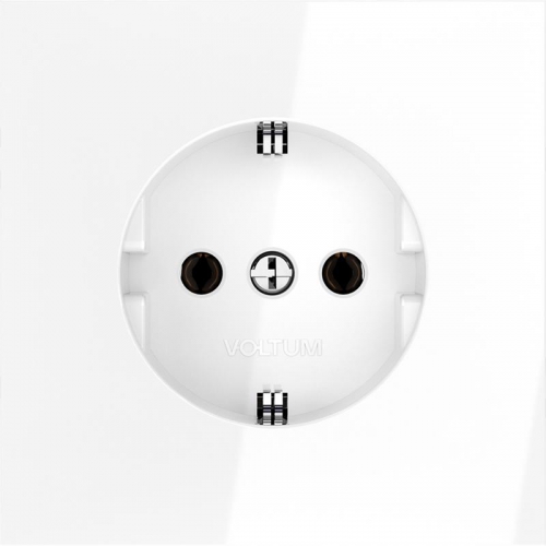 Розетка 1-м СП S70 16А с заземл. механизм бел. глянцевый Voltum VLS040101 VLS040101