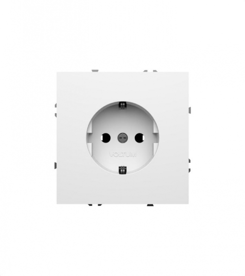 Розетка 1-м СП S70 16А с заземл. механизм бел. глянцевый Voltum VLS040101 VLS040101