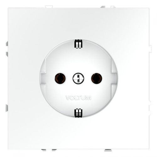 Розетка 1-м СП S70 16А с заземл. механизм бел. матов. Voltum VLS040102 VLS040102