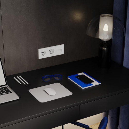 Розетка 1-м СП S70 16А с заземл. механизм бел. матов. Voltum VLS040102 VLS040102