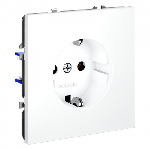 Розетка 1-м СП S70 16А с заземл. механизм бел. матов. Voltum VLS040102 VLS040102
