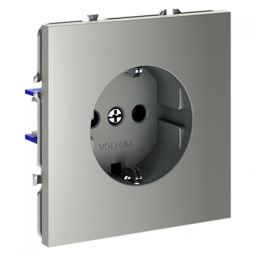 Розетка 1-м СП S70 16А с заземл. механизм сталь Voltum VLS040105 VLS040105