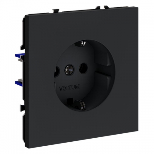 Розетка 1-м СП S70 16А с заземл. механизм графит Voltum VLS040107 VLS040107