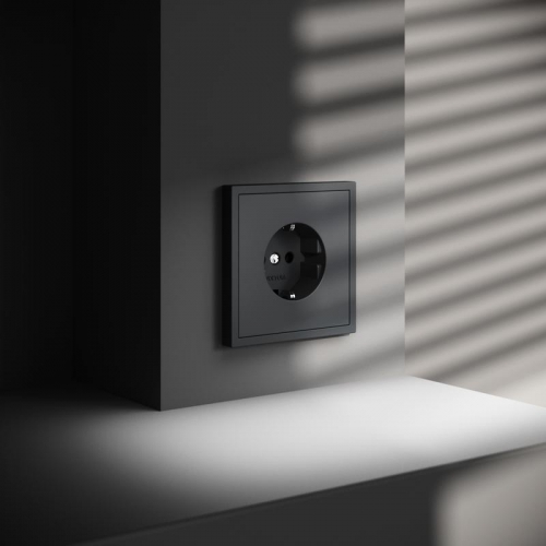 Розетка 1-м СП S70 16А с заземл. механизм графит Voltum VLS040107 VLS040107