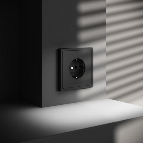 Розетка 1-м СП S70 16А с заземл. механизм черн. матов. Voltum VLS040108 VLS040108