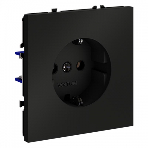 Розетка 1-м СП S70 16А с заземл. механизм черн. матов. Voltum VLS040108 VLS040108