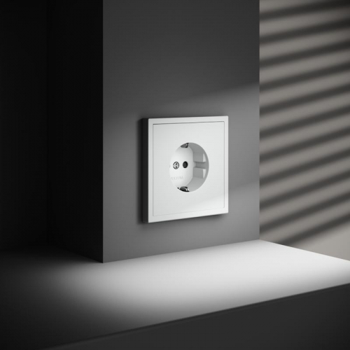 Розетка 1-м СП S70 16А с заземл. защ. шторки механизм бел. матов. Voltum VLS040202 VLS040202