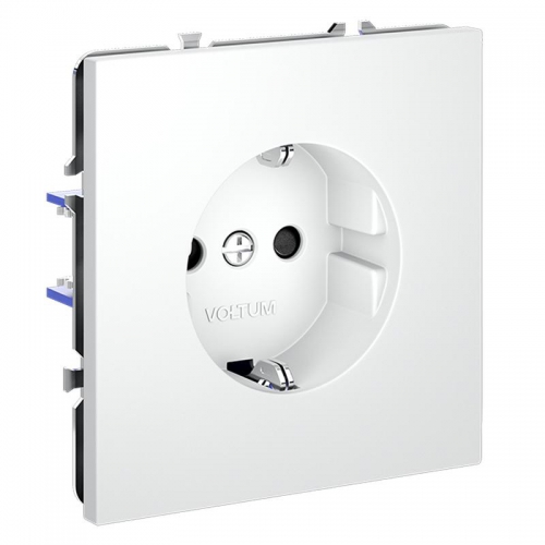 Розетка 1-м СП S70 16А с заземл. защ. шторки механизм бел. матов. Voltum VLS040202 VLS040202
