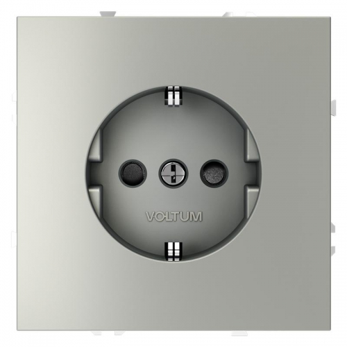 Розетка 1-м СП S70 16А с заземл. защ. шторки механизм сталь Voltum VLS040205 VLS040205