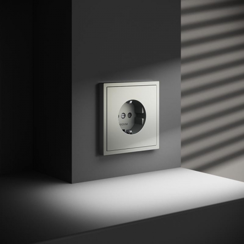 Розетка 1-м СП S70 16А с заземл. защ. шторки механизм сталь Voltum VLS040205 VLS040205