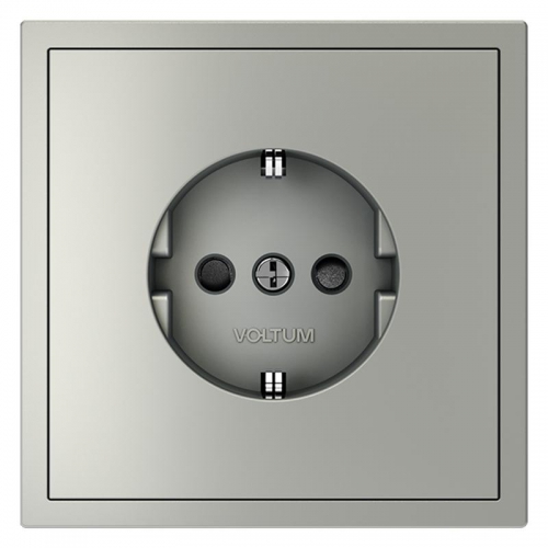 Розетка 1-м СП S70 16А с заземл. защ. шторки механизм сталь Voltum VLS040205 VLS040205