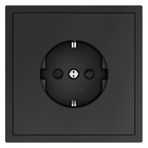Розетка 1-м СП S70 16А с заземл. защ. шторки механизм графит Voltum VLS040207 VLS040207