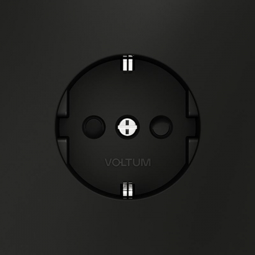 Розетка 1-м СП S70 16А с заземл. защ. шторки механизм черн. матов. Voltum VLS040208 VLS040208