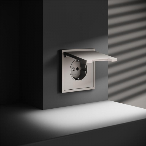 Розетка 1-м СП S70 16А с заземл. защ. шторки + крышка механизм кашемир Voltum VLS040303 VLS040303