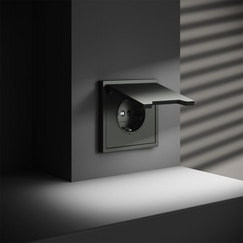 Розетка 1-м СП S70 16А с заземл. защ. шторки + крышка механизм титан Voltum VLS040306 VLS040306