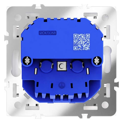 Розетка 1-м СП S70 16А с USB A+A с заземл. защ. шторки механизм бел. матов. Voltum VLS040402 VLS040402