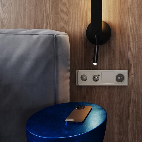 Розетка 1-м СП S70 16А с USB A+A с заземл. защ. шторки механизм кашемир Voltum VLS040403 VLS040403